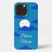 夕暮れ初期の月：青 iPhoneケース (裏面)