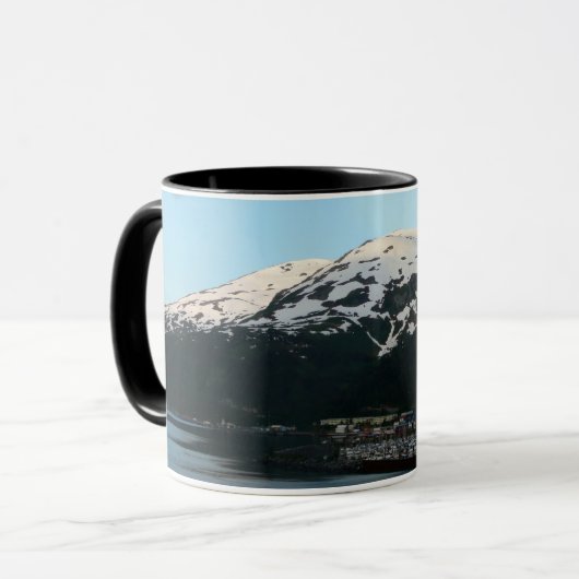 夕暮れ名勝アラスカ写真のホイッティエ マグカップ (正面左)