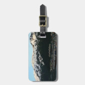 夕暮れ名勝アラスカ写真のホイッティエ ラゲッジタグ (正面縦)