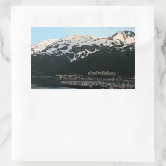 夕暮れ名勝アラスカ写真のホイッティエ 長方形シール (バッグ)