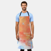 夕暮れ吹にタンポポ エプロン (着用した状態)