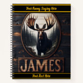 夕暮れ威厳のあるに沈む穏やかな森の中でうめく ノートブック (正面)