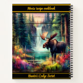 夕暮れ威厳のあるの滝に鮮やかあるムース ノートブック (裏面)