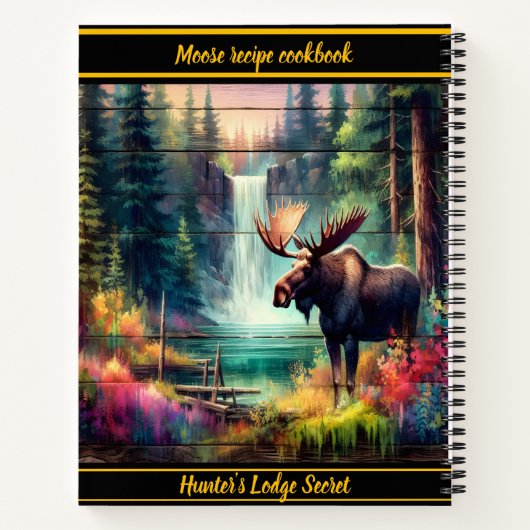 夕暮れ威厳のあるの滝に鮮やかあるムース ノートブック (裏面)