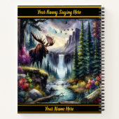 夕暮れ威厳のあるの穏やかな滝でムースを鳴らす ノートブック (裏面)