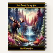 夕暮れ威厳のあるの静かな滝でムースを鳴らす ノートブック (裏面)