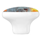 夕暮れ後のカモメが海・アートを巡る セラミックノブ (側面)