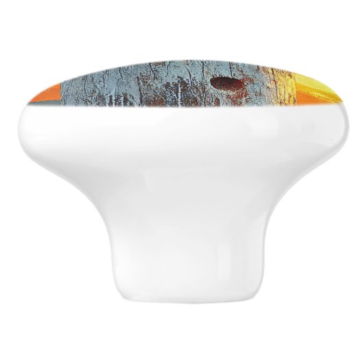 夕暮れ後のカモメが海・アートを巡る セラミックノブ (側面)