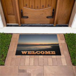 夕暮れ時から夕暮れ時までビーチ写真 ドアマット