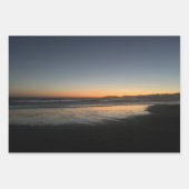 夕暮れ時から夕暮れ時までビーチ写真 ラッピングペーパーシート (正面2)