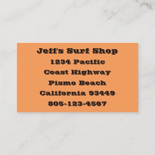 夕暮れ時から夕暮れ時までビーチ写真 名刺 (裏面)