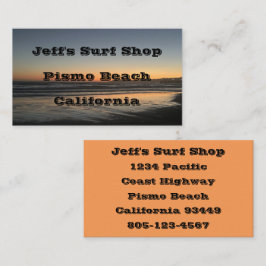 夕暮れ時から夕暮れ時までビーチ写真 名刺