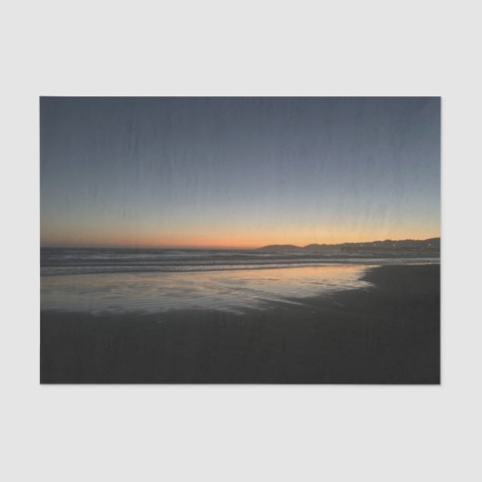 夕暮れ時から夕暮れ時までビーチ写真 薄葉紙 (正面)