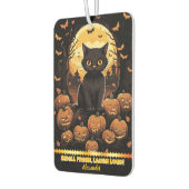 夕暮れ時にカボチャ白熱［赤熱］光を放つの中で黒猫 カーエアーフレッシュナー (左)