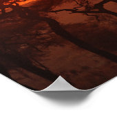 夕暮れ時にシルエットされたアカシアの森 ポスター (角)