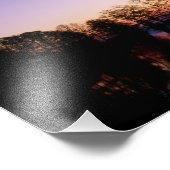 夕暮れ時にシルエットになった禿げたヒノキ。 フォトプリント            (角)