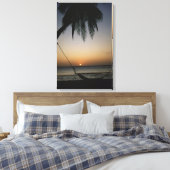 夕暮れ時にシルエットの空のハンモック キャンバスプリント (インサイチュ (寝室))
