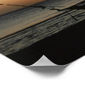 夕暮れ時にシルエットの空のハンモック ポスター (角)