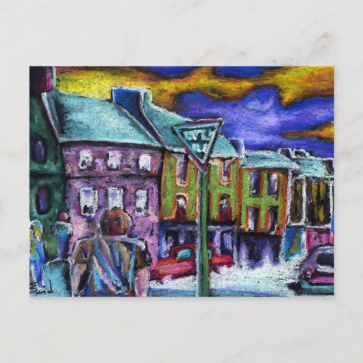 夕暮れ時にダングルタウン ポストカード (正面)