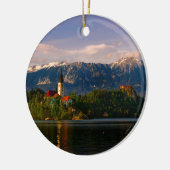 夕暮れ時にブリュー湖 セラミックオーナメント (左)