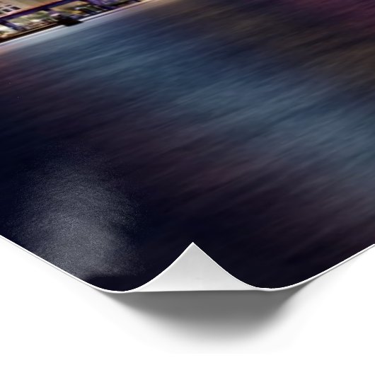 夕暮れ時にマイアミのダウンタウンの照らされたスカイライン ポスター (コーナー)