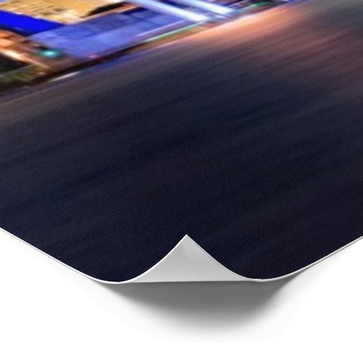 夕暮れ時にマイアミのダウンタウンの照らされたスカイライン ポスター (角)