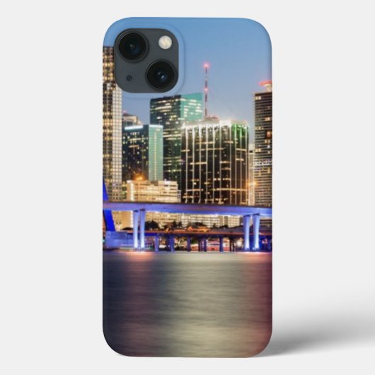 夕暮れ時にマイアミのダウンタウンの照らされたスカイライン Case-Mate iPhoneケース (裏面)