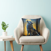 夕暮れ時にムーンライトウルフがハウリング。 クッション (椅子)