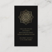 夕暮れ時にヨガを練習する女性 名刺 (裏面)