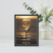 夕暮れ時にワイングラス ポストカード (スタンド正面)