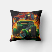 夕暮れ時にヴィンテージの熱い棒 クッション (裏面)