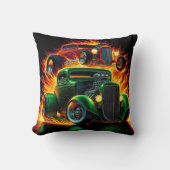 夕暮れ時にヴィンテージの熱い棒 クッション (正面)