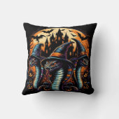 夕暮れ時に不気味な環境でハロウィーンのヘビ クッション (裏面)