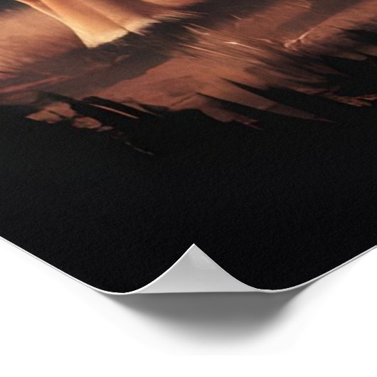 夕暮れ時に勇敢なドイツの羊飼い ポスター (角)