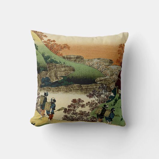 夕暮れ時に帰宅する女性たち クッション (正面)