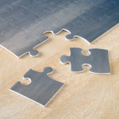 夕暮れ時に広い川に架かる道路橋 ジグソーパズル (側面)