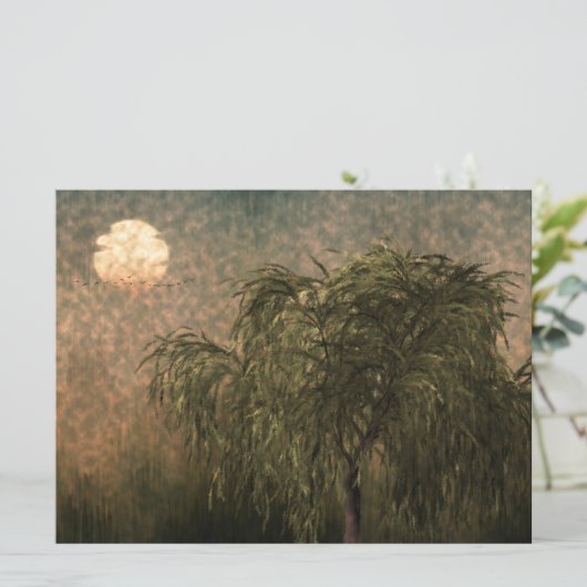 夕暮れ時に柳 (スタンド正面)