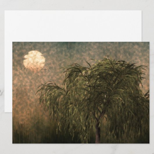 夕暮れ時に柳 (正面/裏面)