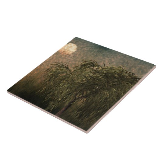 夕暮れ時に柳 タイル (側面)