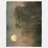 夕暮れ時に柳 フリースブランケット (正面)