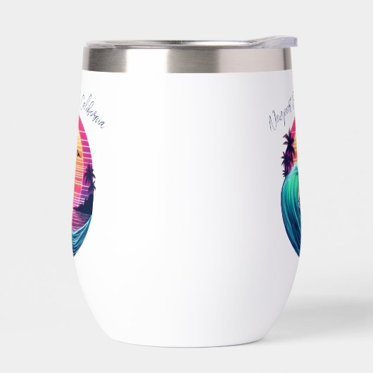 夕暮れ時に波に乗る (左面)