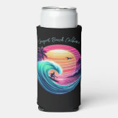 夕暮れ時に波に乗る スリム缶クーラー (Seltzer正面)