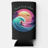夕暮れ時に波に乗る スリム缶クーラー (裏面)