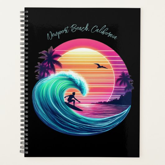 夕暮れ時に波に乗る プランナー手帳 (正面)