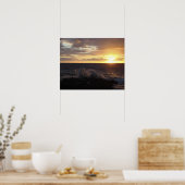 夕暮れ時に波を打ち砕く ポスター (キッチン)