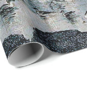 夕暮れ時に湖に浮かぶアヒルやマガードやスワン ラッピングペーパー (ロールコーナー)