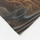 夕暮れ時に狼と先住民精神の調和 フリースブランケット (角)