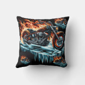 夕暮れ時に表面に凍ってい燃えるオートバイ クッション (裏面)