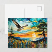 夕暮れ時に野草を飛ぶオスプレイ ポストカード (正面/裏面)