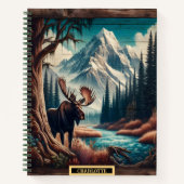 夕暮れ時に静かな川沿いにムース ノートブック (正面)